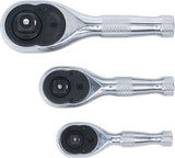 Trumpų terkšlių rinkinys | 6.3 mm (1/4") / 10 mm (3/8") / 12,5 mm (1/2") | 3 vnt. (215)