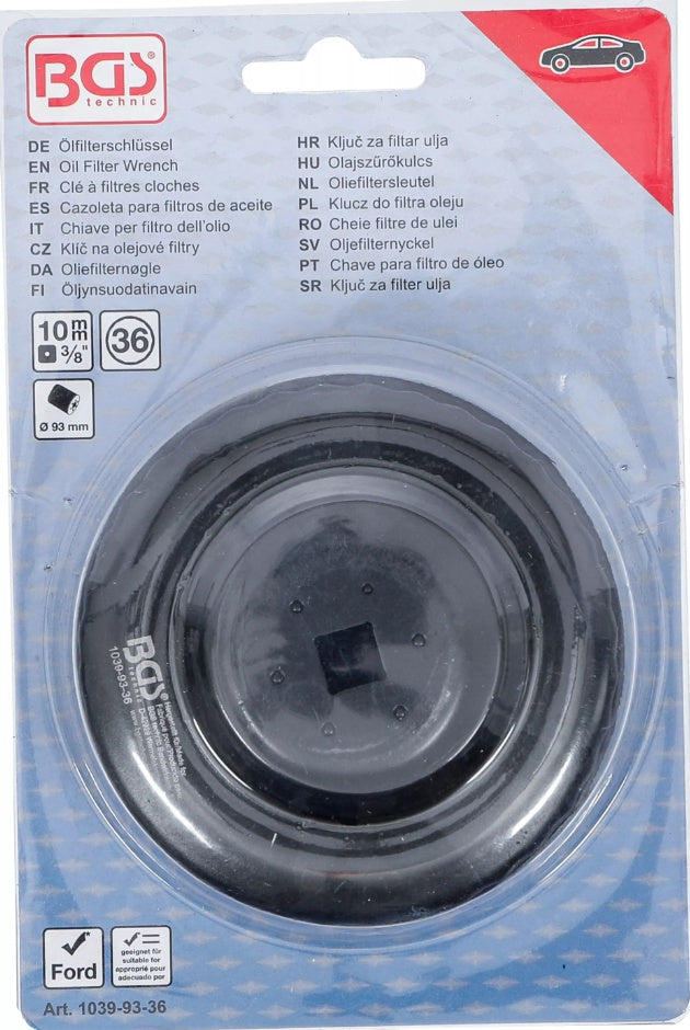 Lėkštelė tepalo filtrui | 36-kampų | Ø 93 mm | Ford Motorkraft (1039-93-36)