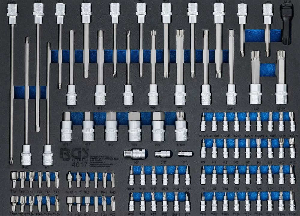 Įrankių dėklas 3/3: Įpresuotų antgalių rinkinys | 104 vnt. (4017)