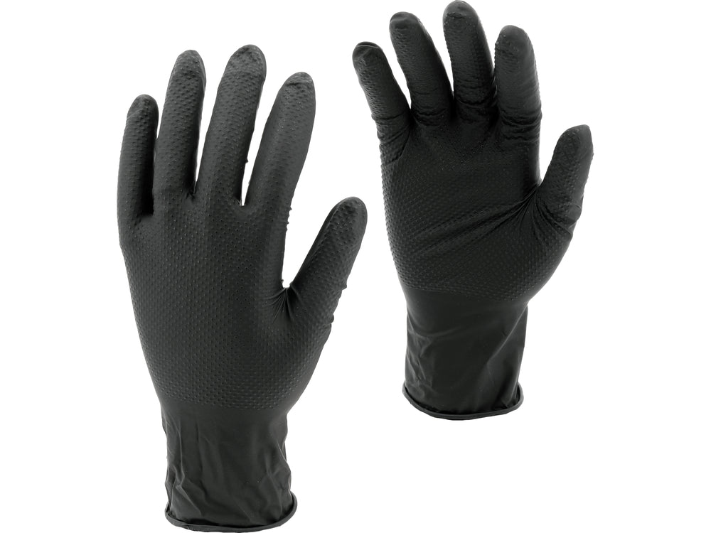 Vienkartinės nitrilinės pirštinės deimantine tekstūra | 50 vnt | dydis M (8) (YT-74741)