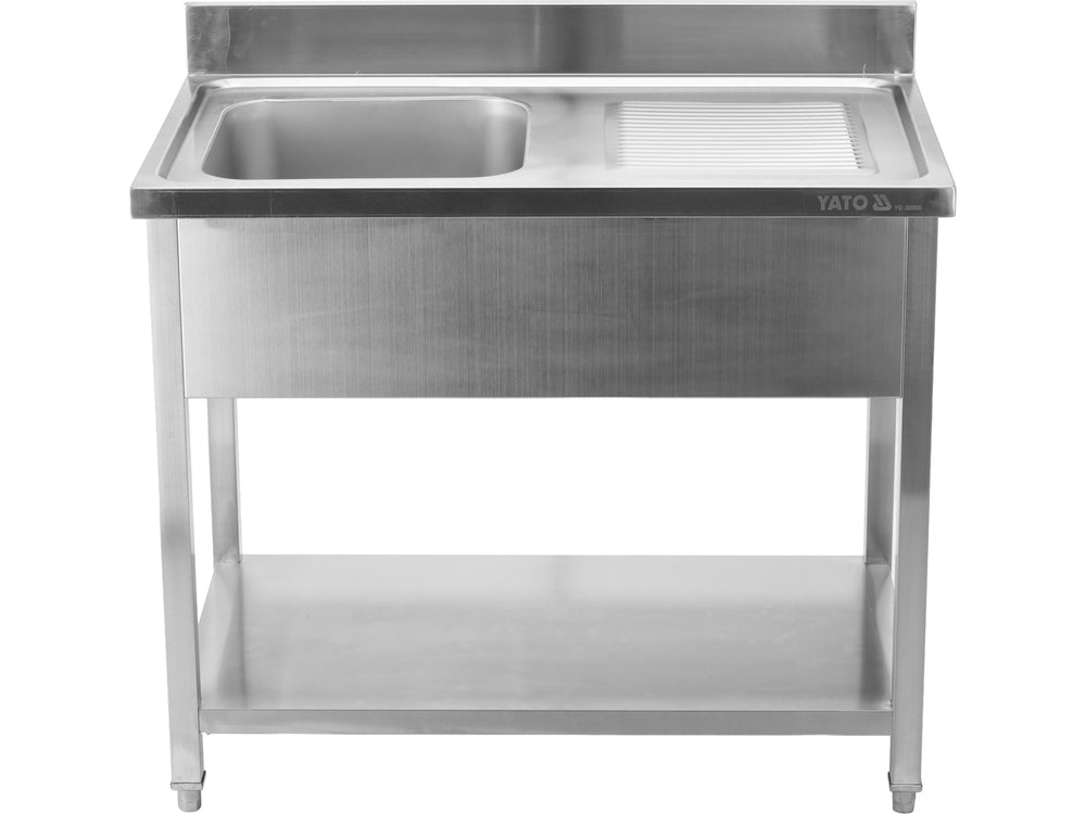 Nerūdijančio plieno stalas su praustuve | 100 x 60 cm (YG-30900)