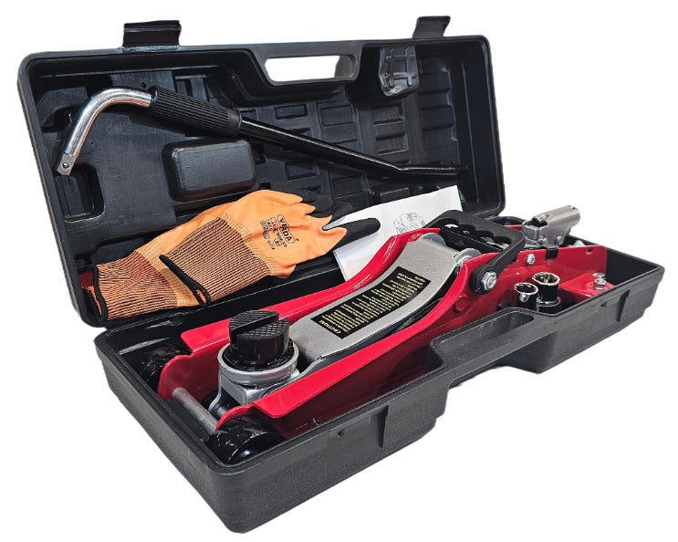 Domkratas žemo profilio | lagaminas / su priedais | 80-380 mm | 2.5 t (1720LX-BOX)