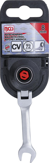 Kombinuotas raktas su terkšle | trumpas | šarnyrinis | 8 mm (6908)