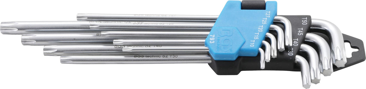 L tipo raktų rinkinys | labai ilgi | T-Star (Torx) T10 - T50 | 9 vnt. (793)