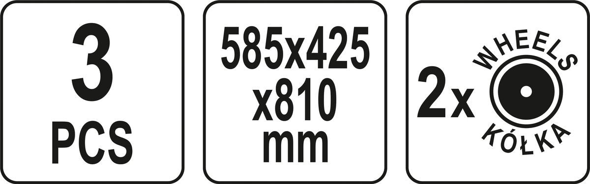 Mobilus trijų skrynių komplektas ant ratukų (YT-09161)