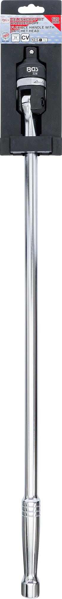 Lanksti rankena su reversine terkšle | išorinis kvadratas 12,5 mm (1/2") | 620 mm (228)