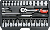 Galvučių su terkšle rinkinys | 6.3 mm (1/4") | 38 vnt. (YT-14471)