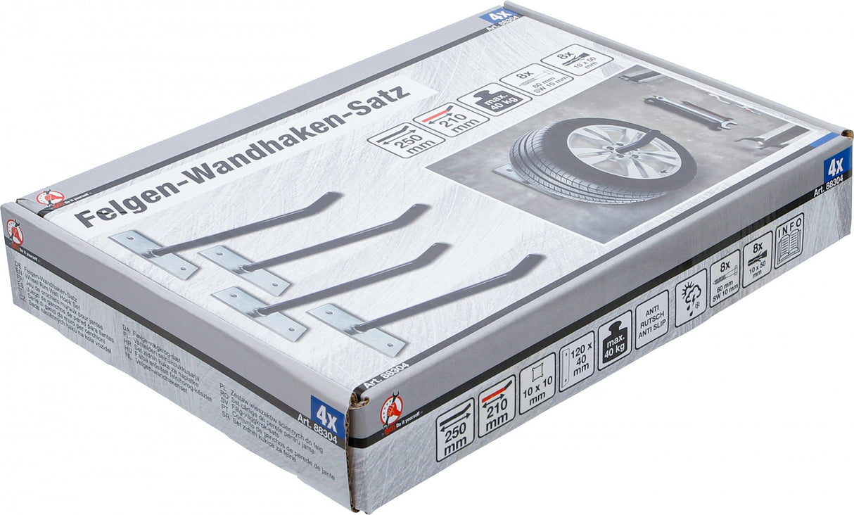 Sieninių kabliukų rinkinys ratams | 250 mm | 4 vnt. (88304)