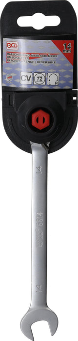 Kombinuotas raktas su terkšle | su reversu | 14 mm (6614)