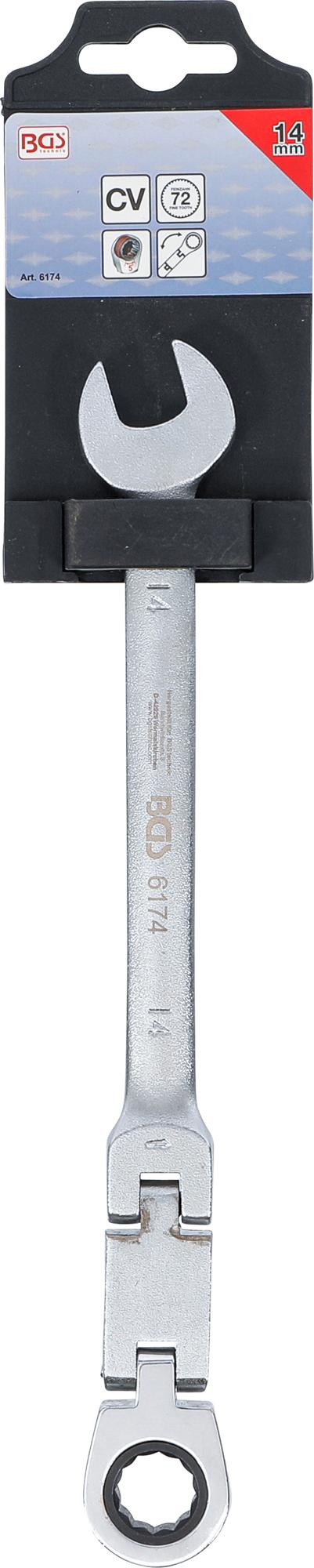 Kombinuotas raktas su terkšle | dvigubas šarnyras | 14 mm (6174)