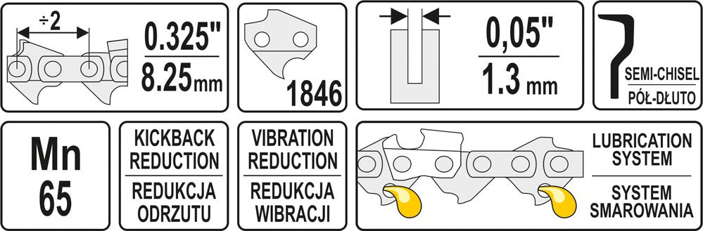 Grandinė pjūklui .325" 0,05" 1846 dantys (YT-84962)
