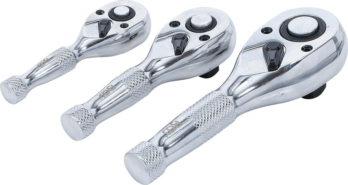 Trumpų terkšlių rinkinys | 6.3 mm (1/4") / 10 mm (3/8") / 12,5 mm (1/2") | 3 vnt. (215)