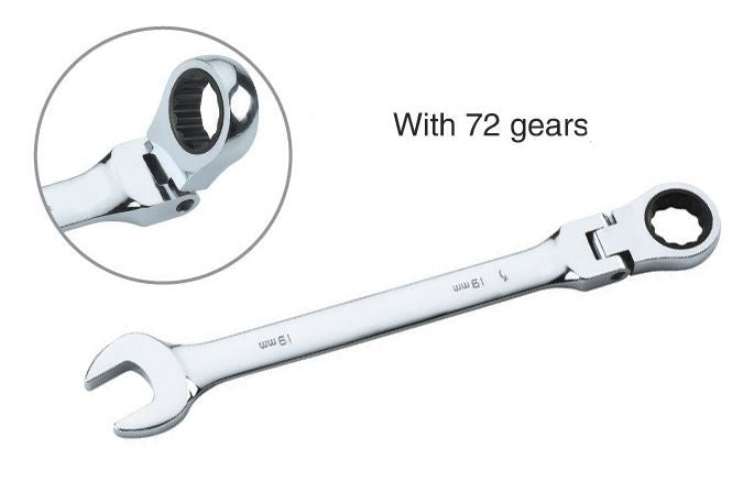 RATCHET WRENCH WITH FLEX HEAD | 19 MM (SJW6119)