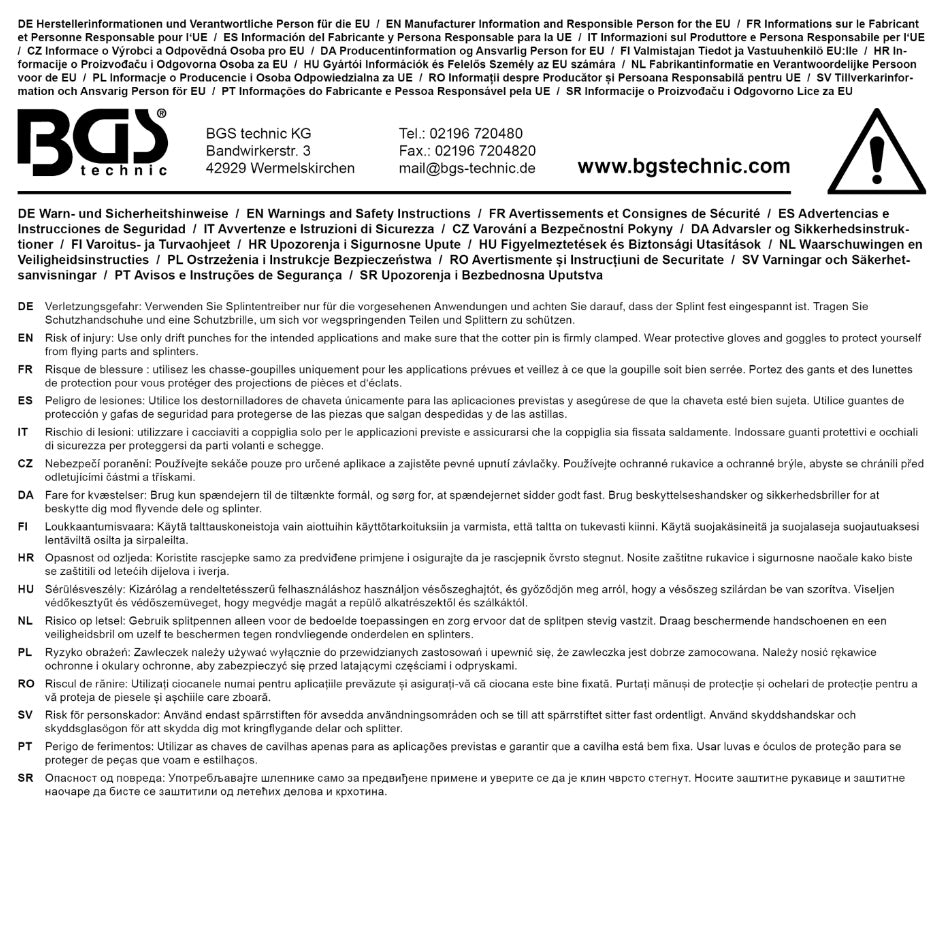 Bukų išmušėjų rinkinys | 200 mm | 3 - 10 mm | 6 vnt.(1655)