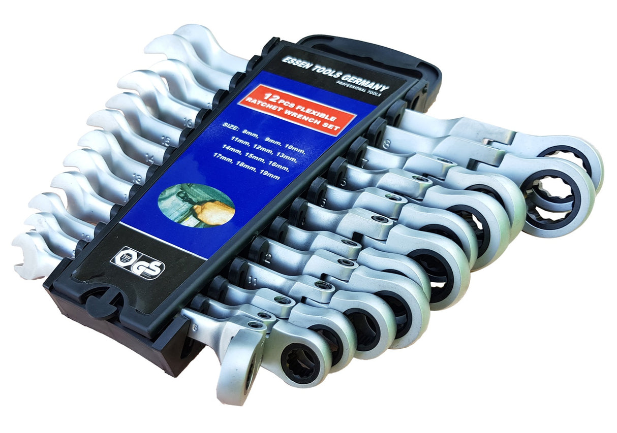 Terkšlinių raktų rinkinys | šarnyriniai | 8-19 mm | 12 vnt. (SK5002)