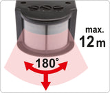 Judesio daviklis PIR IP44 juodas (83122)