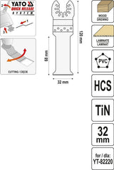 Priedas daugiafunkciniam įrankiui | 120 mm / 32 mm (YT-34710)