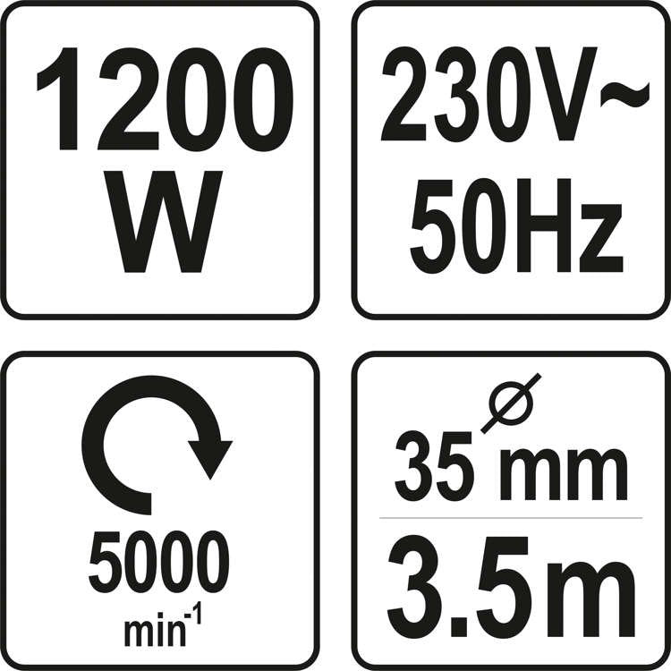 Vibratorius betonui | žarna 3 m / 35 mm | 1200W (YT-82600)