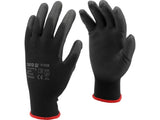 Darbo pirštinės juodos | nailonas / poliuretanas | 10 dydis (YT-7473)