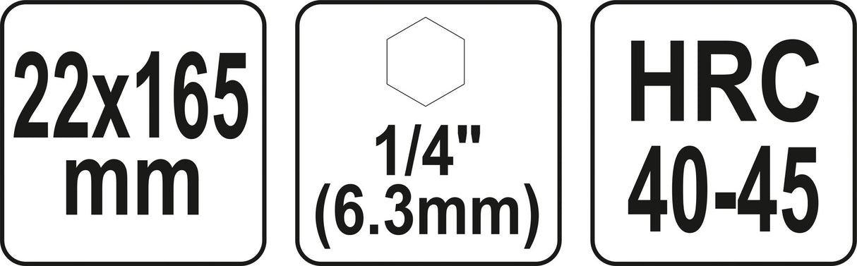 Spiralinis grąžtas medžiui | su hex (1/4") galu | 22 mm (YT-44686)