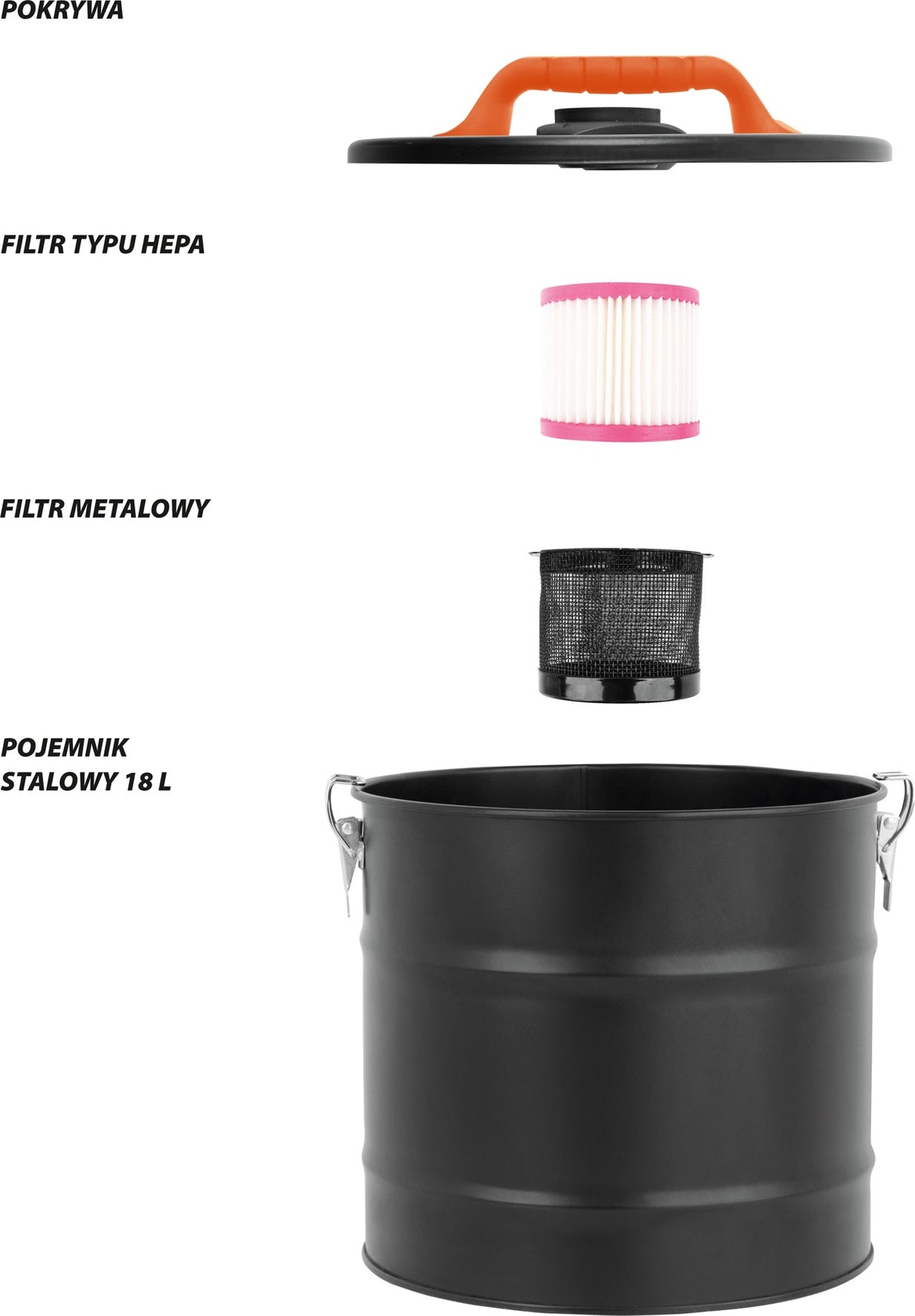 Pelenų bakas | filtravimo įtaisas | 18 l (72920)