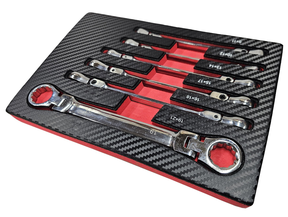 Kilpinių dvipusių raktų rinkinys | šarnyriniai | 9 - 21 mm | 6 vnt. (FDS6)