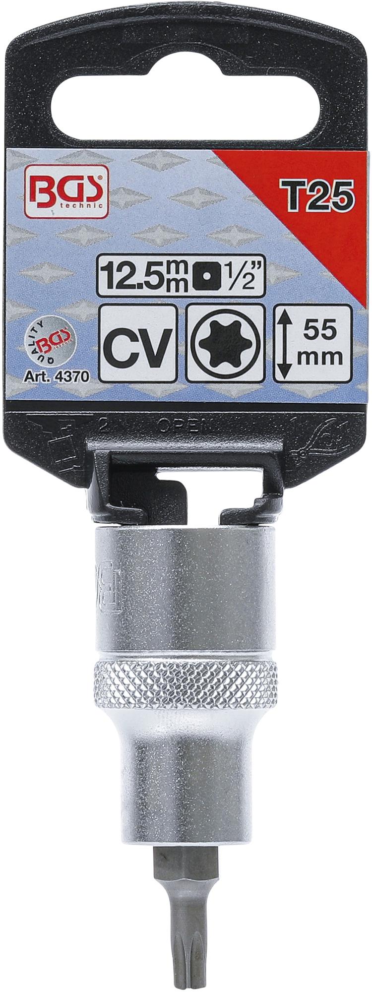Antgalis įpresuotas į galvutę | 12,5 mm (1/2") | T-Star (Torx) T25 (4370)