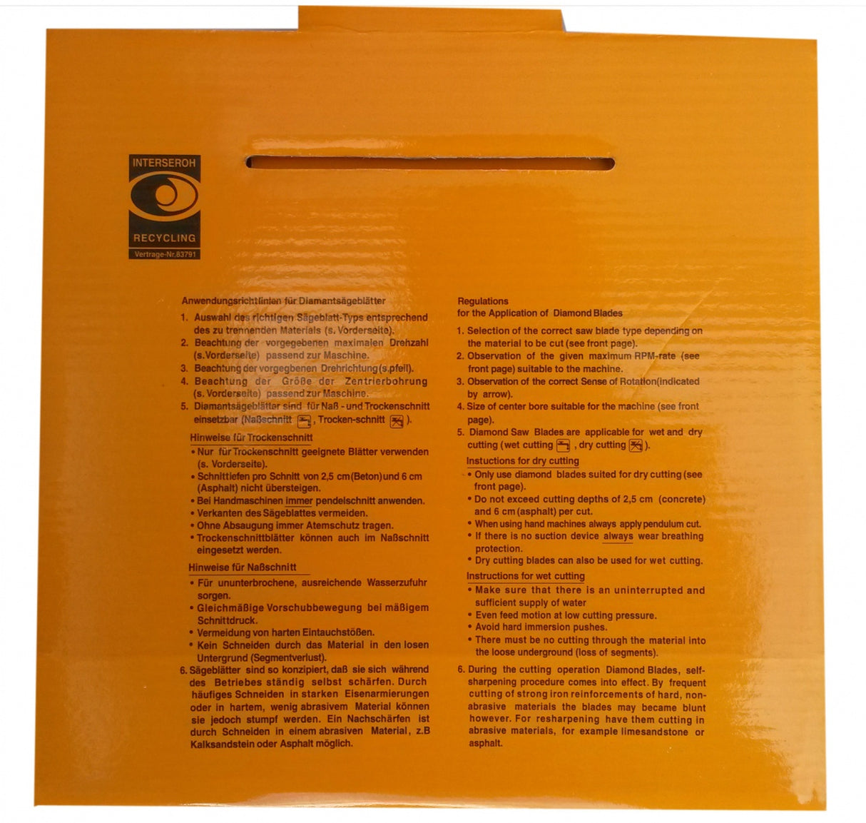 Deimantinis pjovimo diskas Europa | 230 mm X1.8X2.4X7.0 (E00230)