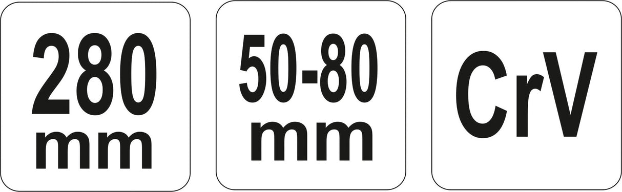 Raktas užmetamas su varžtu Cr-V, 50-80 mm (YT-01677)