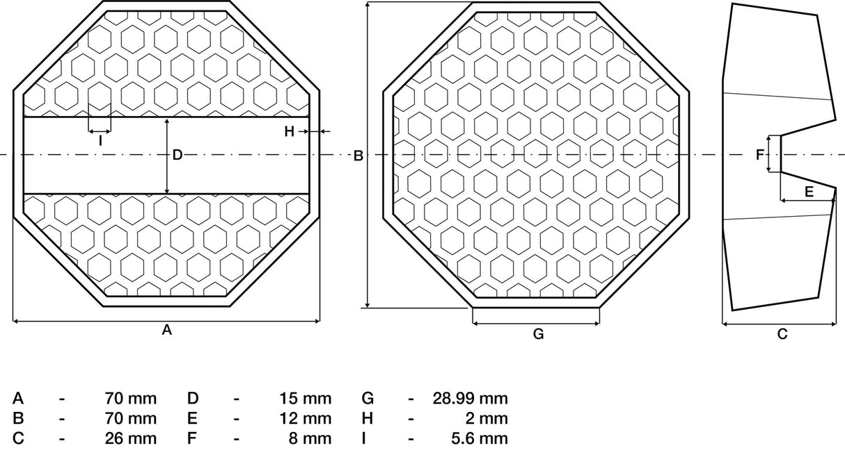 Guminis padas | keltuvams ant ratukų | 70 x 70 x 26 mm (72109)