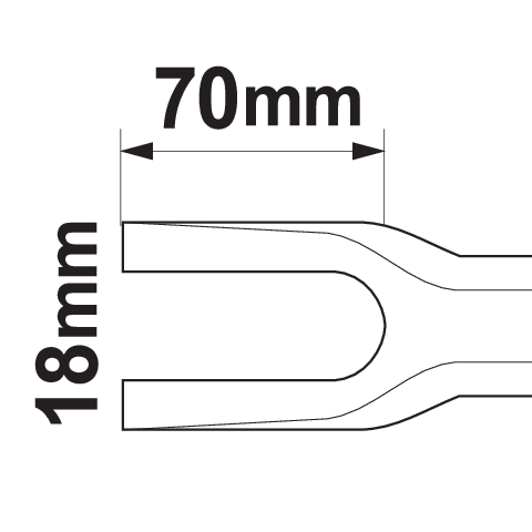 Съёмник шарниров, тяг вилочный | зев 18 mm | длина 200 mm