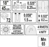 Pjovimo juosta 18" .325" 0,058" 72  (YT-84936)