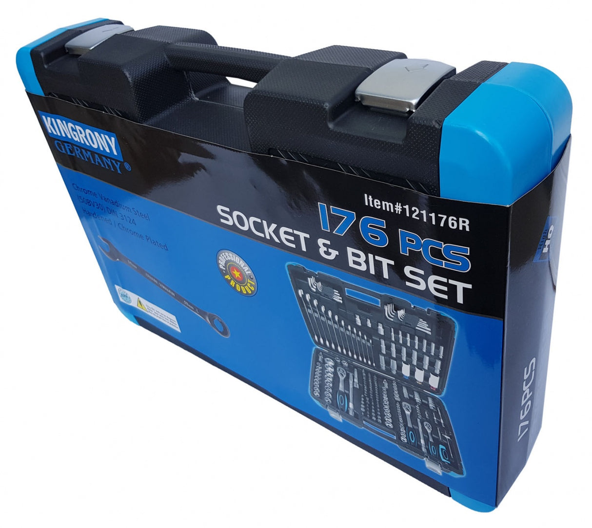 Įrankių rinkinys | Terkšliniai veržliarakčiai | 6.3 mm (1/4") / 10 mm (3/8") / 12,5 mm (1/2") | 176 vnt. (KR121176R)