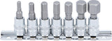 Įpresuotų antgalių rinkinys | 6.3 mm (1/4") | hex šešiakampis 4-12 mm | 7 vnt. (2161)