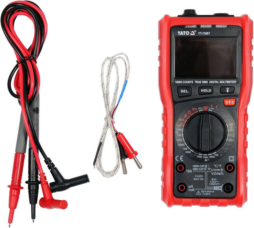 Universalus matuoklis su TRUE RMS funkcija | automatinis ir rankinis matavimas | LCD  9999 (YT-73097)