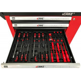 Įrankių spintelė ant ratukų | 7 stalčiai | 1 šoninės durys | su įrankiais (H7006)