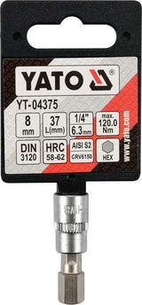 Antgalis įpresuotas į galvutę | 6,3 mm (1/4") | hex šešiakampis 8 mm (YT-04375)
