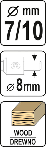 Grąžtas/freza medžiui | baldų varžtams | 7-10 mm (YT-33023)