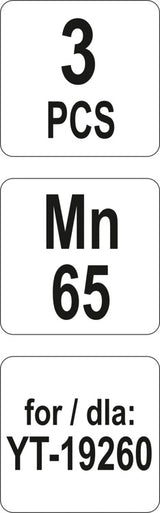 Peiliukų rinkinys YT-19260, 1605 žirklėms (YT-19261)