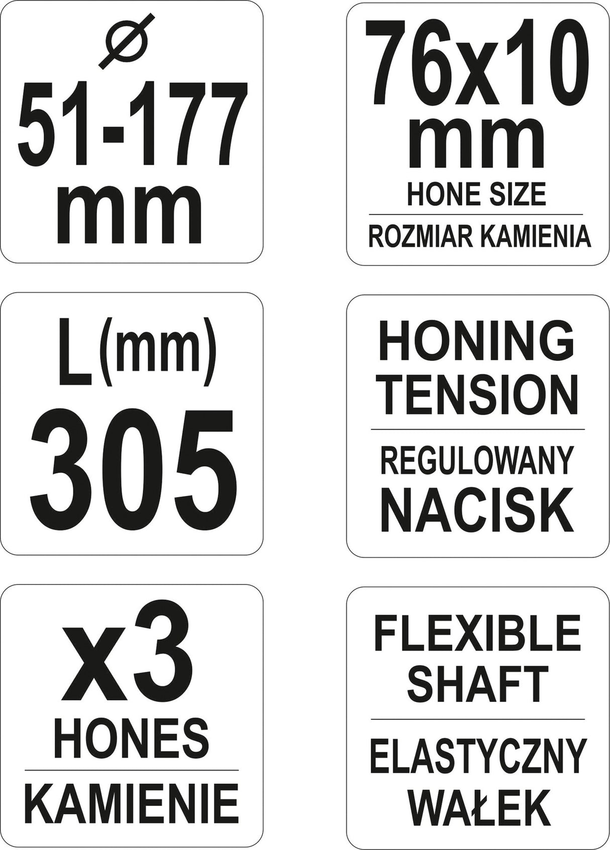 Cilindrų šveitiklis (Honas) 3-kojis | Ø 51 - 177 mm (YT-05812)