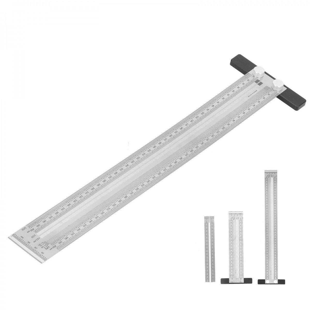 Žymėjimo / įbrėžimo liniuotė | nerūdijantis plienas | T formos | 400 mm (SR400)