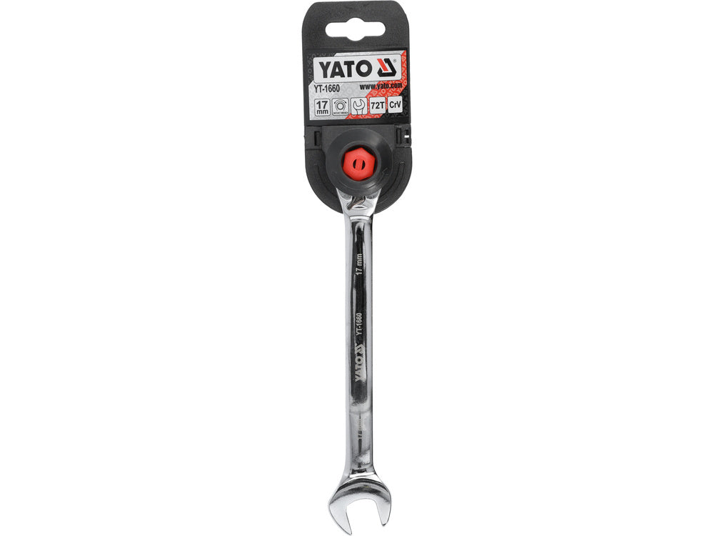 Raktas su terkšle reversinis | 17 mm (YT-1660)