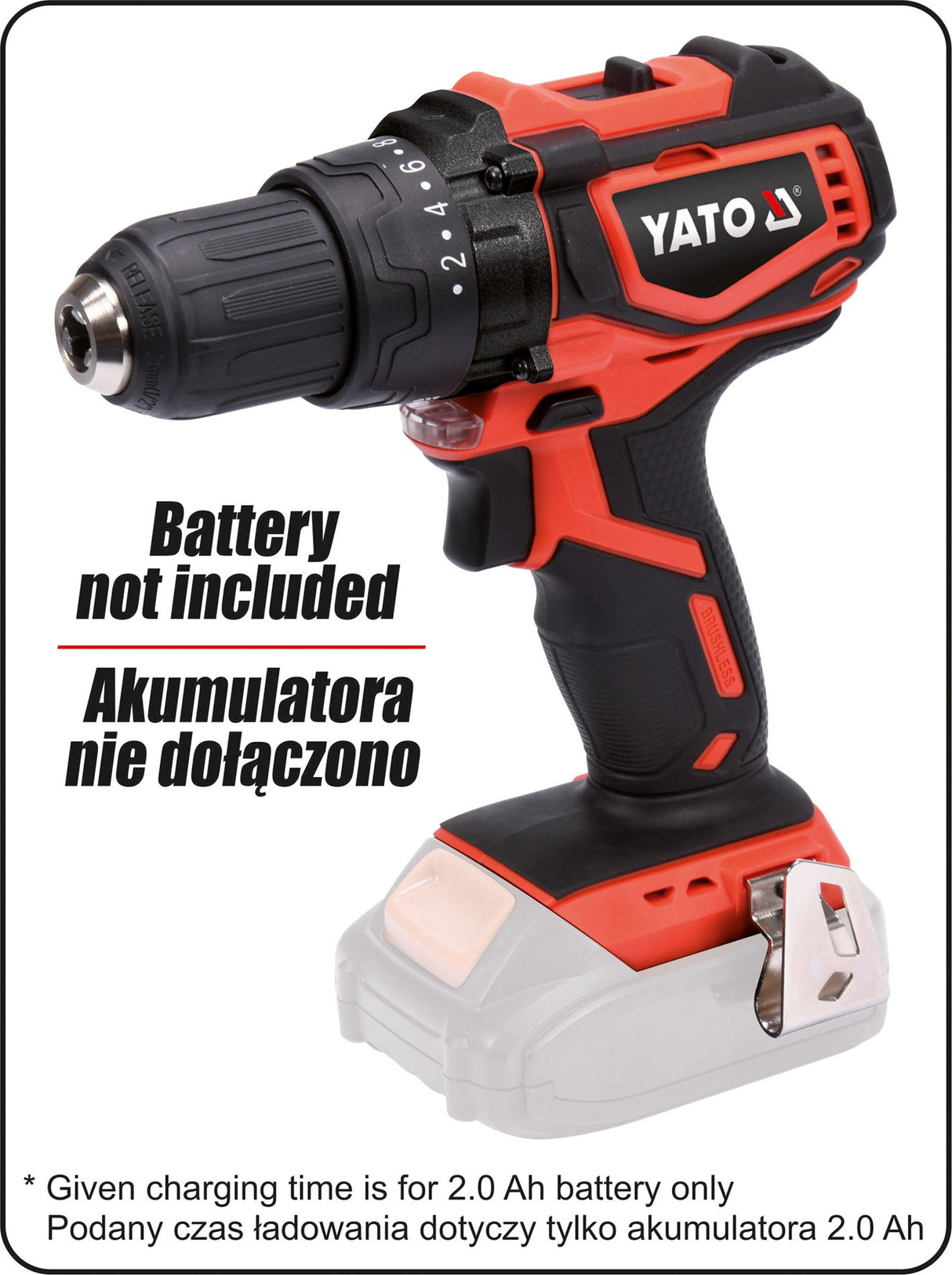 Akumuliatorinis gręžtuvas / suktukas bešepetėlinis be akumuliatoriaus (YT-82795)