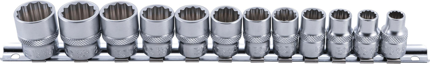 Galvučių rinkinys 12 kampų | 10 mm (3/8") | 8 - 19 mm | 12 vnt. (9105)