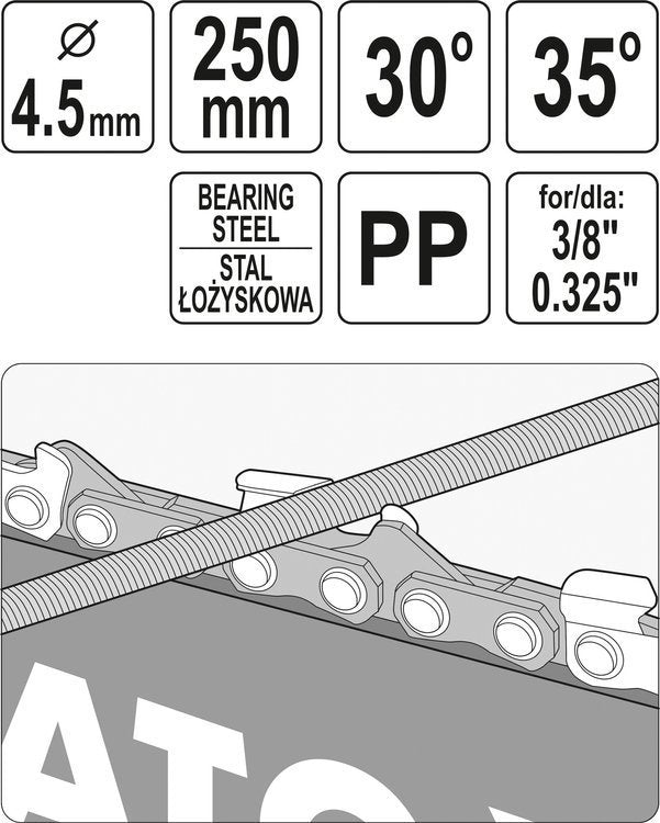 Kreipiančioji / gidas grandininiams pjūklams | su dilde | 4.5 mm (YT-85036)