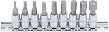 Antgalių rinkinys | 6.3 mm (1/4") | hex šešiakampis | coliniai dydžiai 3/32" - 3/8 "| 9 vnt. (2749)