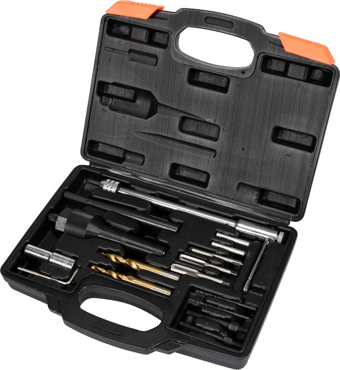 Kaitinimo žvakių išėmimo ir jų sriegio remonto / atnaujinimo rinkinys | 16 vnt. (YT-05342)