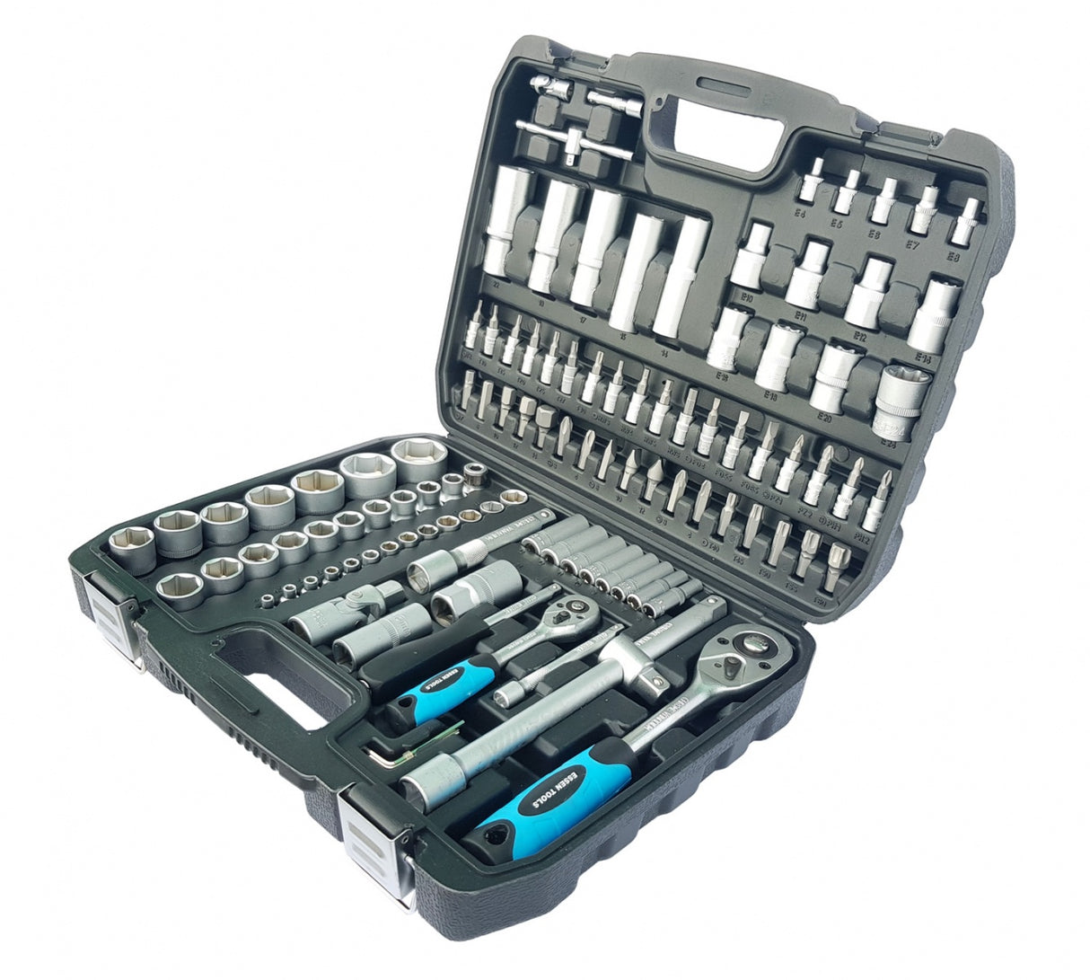 Įrankių rinkinys | 6.3 mm (1/4") + 12.5 mm (1/2") | 108 vnt. (ES78108)