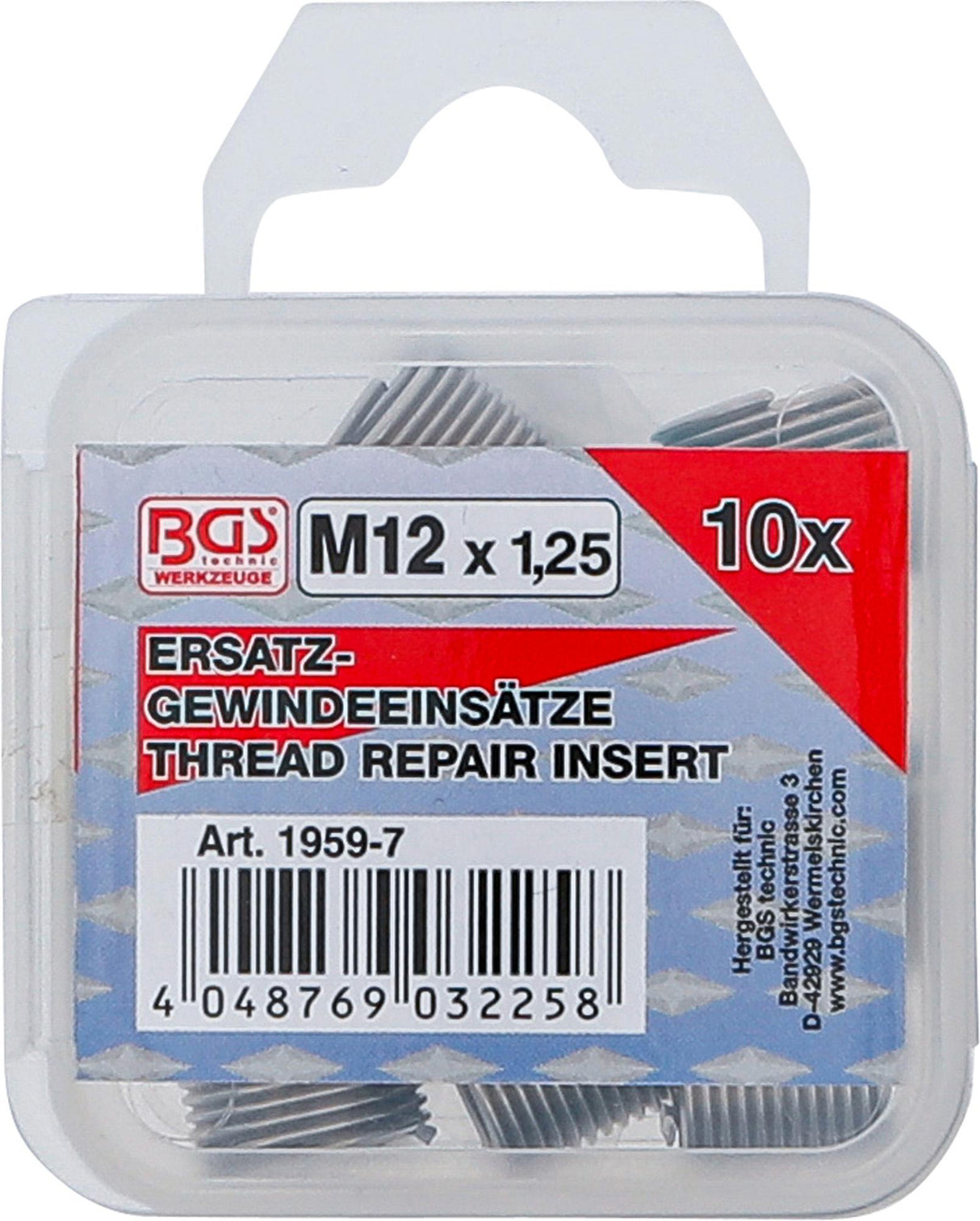 Vieliniai indėklai sriegiui | Helikoliai | M12 x 1.25 | 10 vnt. (1959-7)