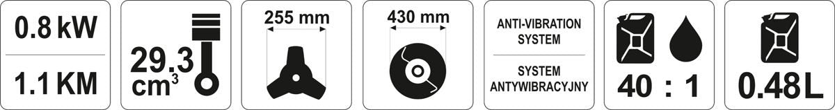 Žoliapjovė benzininė | 1,1KW / 1,1KM (YT-85001)